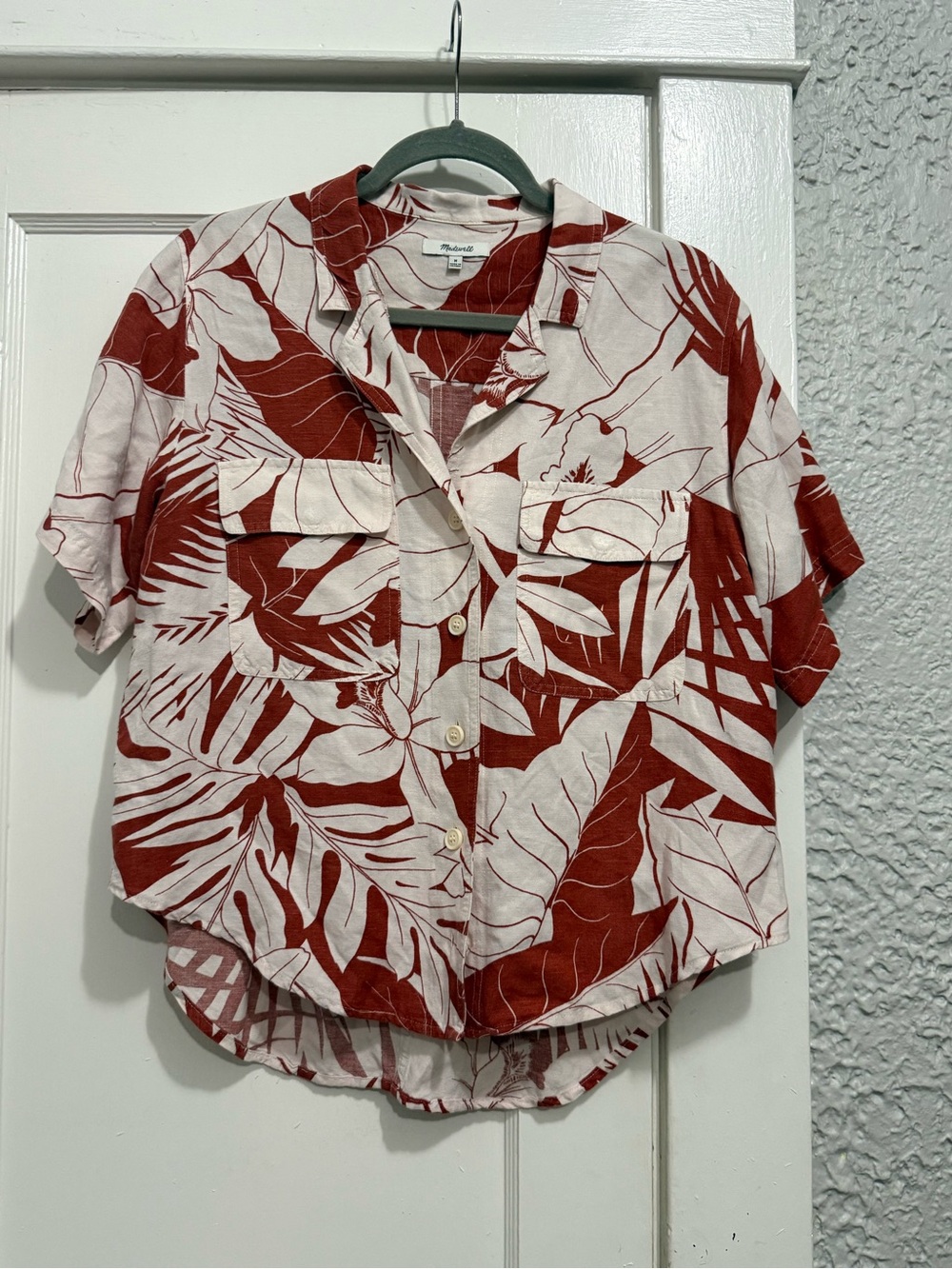 Madewell Linen-blend Medina Shirt in Tropixal Vacation